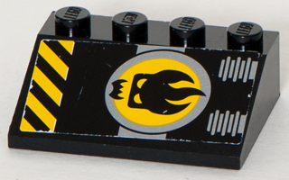 Slope 33 3 x 4 with Agents Dr. Inferno Logo and Black and Yellow Danger Stripes Pattern (Sticker) - Set 8633