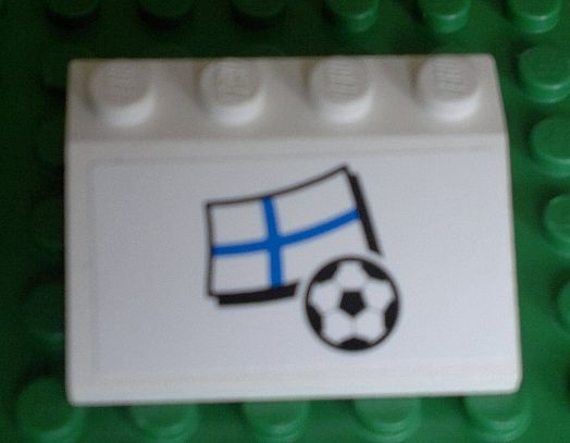Slope 33 3 x 4 with Flag of Finland and Soccer Ball on White Background Pattern (Sticker) - Set 3405