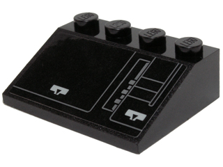 Slope 33 3 x 4 with Silver Mechanical Panel Pattern Model Left Side (Sticker) - Set 75102