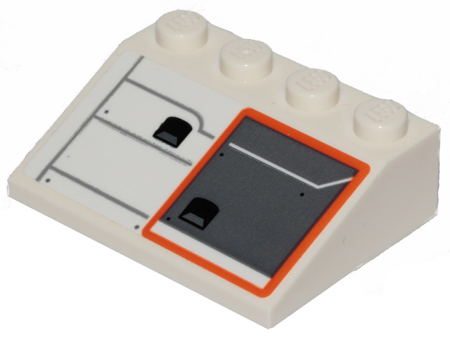 Slope 33 3 x 4 with SW Snowspeeder Hull Plates with Orange Outline Pattern Model Left Side (Sticker) - Set 75259