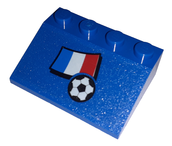 Slope 33 3 x 4 with Flag of France and Soccer Ball Pattern (Sticker) - Set 3406
