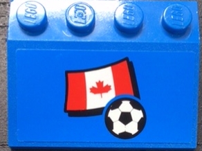 Slope 33 3 x 4 with Flag of Canada and Soccer Ball on Blue Background Pattern (Sticker) - Set 3406