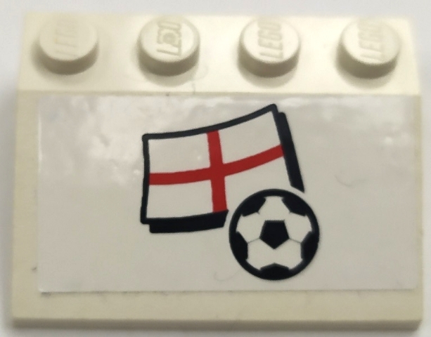 Slope 33 3 x 4 with Flag of England and Soccer Ball on White Background Pattern (Sticker) - Set 3405