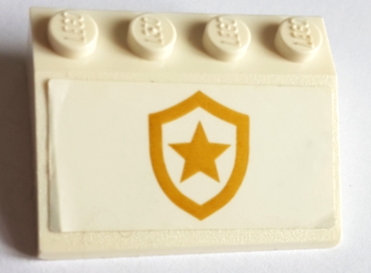 Slope 33 3 x 4 with Gold Police Star Badge Logo Pattern (Sticker) - Set 60277