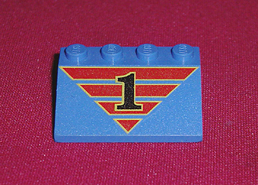 Slope 33 3 x 4 with Black '1' on Red Striped Triangle Pattern