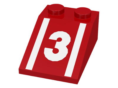 Slope 33 3 x 2 with White Number 3 and Stripes Pattern