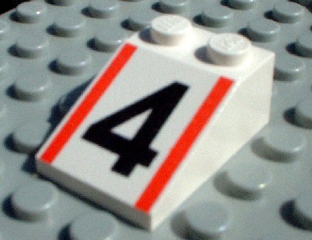 Slope 33 3 x 2 with Black Number 4 and Red Stripes Pattern