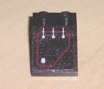 Slope 33 3 x 2 with Silver Circuitry 3 Lines Striaght, 1 Dot in Red Outline Pattern (Sticker) - Set 7702