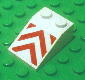 Slope 33 3 x 2 with Red Chevron Stripes Pattern (Sticker) - Set 7894