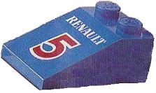 Slope 33 3 x 2 with 'RENAULT' and Red Number 5 Pattern (Sticker) - Set 1750