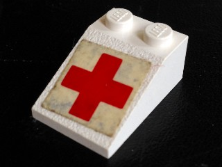 Slope 33 3 x 2 with Red Cross Pattern (Sticker) - Sets 386 / 770