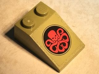 Slope 33 3 x 2 with Red Hydra Logo in Black Circle on Olive Green Background Pattern (Sticker) - Set 76017