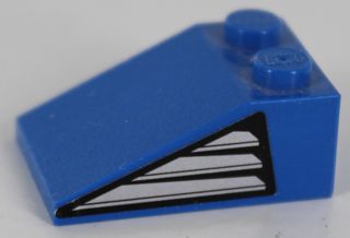 Slope 33 3 x 2 with Black and Silver Vents Model Left Side Pattern (Sticker) - Set 8106