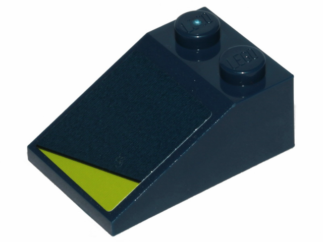 Slope 33 3 x 2 with Lime Triangle on Dark Blue Background Pattern (Sticker) - Set 70835