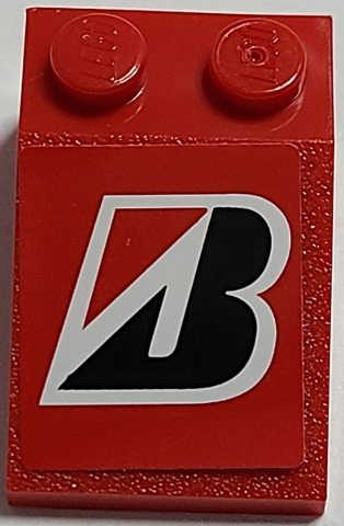 Slope 33 3 x 2 with Bridgestone Logo on Red Background Pattern (Sticker) - Set 8157