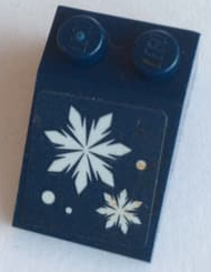 Slope 33 3 x 2 with White Snowflakes Pattern (Sticker) - Set 41324