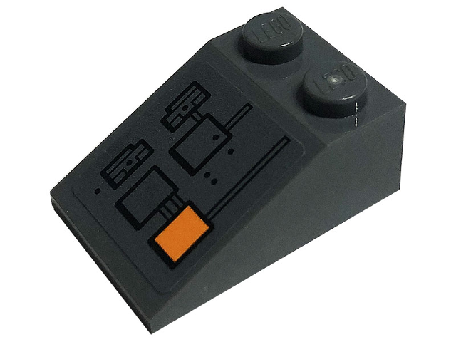 Slope 33 3 x 2 with Orange and Black Rectangles, Dots and Lines Pattern (Sticker) - Set 75306