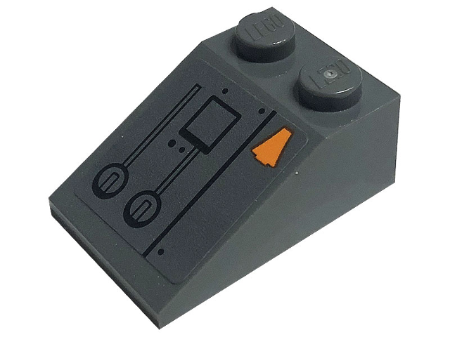 Slope 33 3 x 2 with Orange Symbol, Black Rectangle, Circles, Dots and Lines Pattern (Sticker) - Set 75306