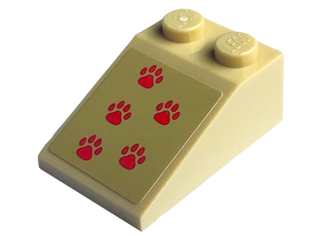 Slope 33 3 x 2 with Coral Paw Prints Pattern (Sticker) - Set 41755