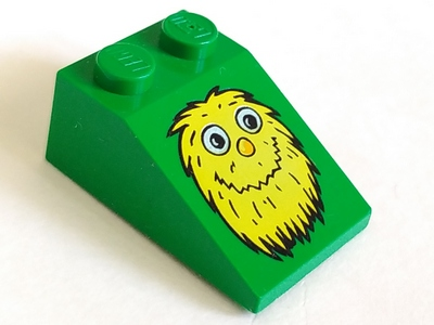 Slope 33 3 x 2 with McDonald's Character with Yellow Fur and Orange Nose Pattern (Fry Guy)