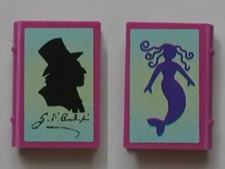 Minifigure, Utensil Book 2 x 3 with Silhouettes and Love Notes Pattern (Stickers) - Set 5960