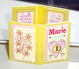 Minifigure, Utensil Book 2 x 3 with 'Marie 1999', Heart and Flowers Diary Pattern (Stickers) - Set 3142