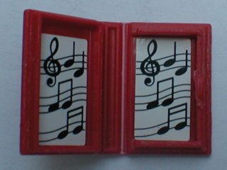 Minifigure, Utensil Book 2 x 3 with Treble Clef and Music Notes Pattern (Stickers) - Set 4165