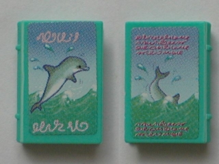 Minifigure, Utensil Book 2 x 3 with Dolphin in Water Pattern (Stickers) - Set 3142