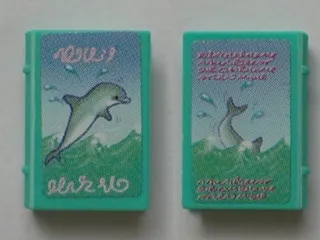 Minifigure, Utensil Book 2 x 3 with Dolphin in Water Pattern (Stickers) - Set 3142
