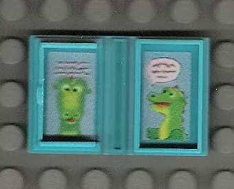 Minifigure, Utensil Book 2 x 3 with Dragon Pattern (Stickers) - Set 3152