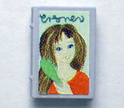 Minifigure, Utensil Book 2 x 3 with Girl and Hairbrush Pattern (Stickers) - Sets 3114 / 3211 / 3242