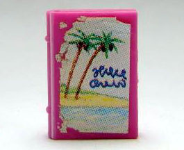 Minifigure, Utensil Book 2 x 3 with Holiday Brochure Palm Beach Pattern (Stickers) - Set 3117