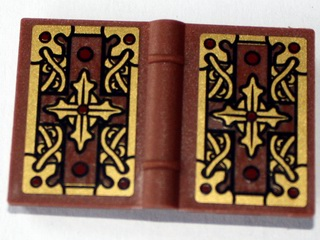 Minifigure, Utensil Book 2 x 3 with Gold Cross Pattern (Stickers) - Set 79010