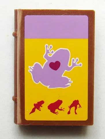 Minifigure, Utensil Book 2 x 3 with Biology Textbook with Frog and Heart Pattern (Sticker) - Set 41005