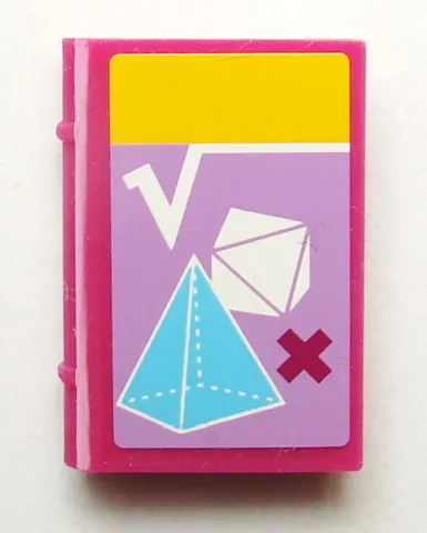 Minifigure, Utensil Book 2 x 3 with Math Textbook with Geometric Figures Pattern (Sticker) - Set 41005