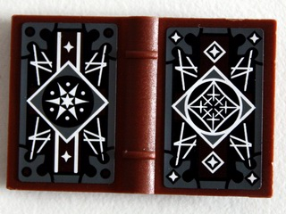 Minifigure, Utensil Book 2 x 3 with White Symmetric Stars and Lines Pattern (Stickers) - Set 10237