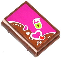 Minifigure, Utensil Book 2 x 3 with Hearts and Lime Lock Pattern (Sticker) - Set 41039