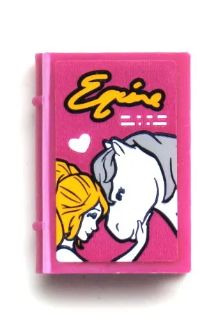 Minifigure, Utensil Book 2 x 3 with 'Equine', Heart, Girl and White Horse Pattern (Sticker) - Set 41125