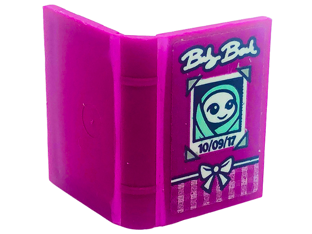 Minifigure, Utensil Book 2 x 3 with 'Baby Book' and Baby Photo with Date 10/09/17 Pattern (Sticker) - Set 41318