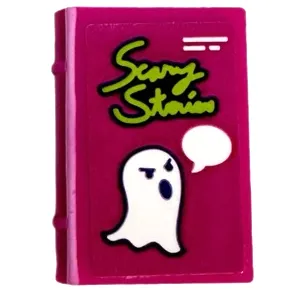 Minifigure, Utensil Book 2 x 3 with Lime Script 'Scary Stories' and White Ghost with Speech Bubble Pattern (Sticker) - Set 41335