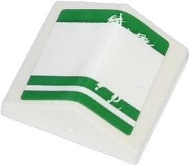 Slope 33 2 x 2 Double with 3 Worn Green Lines Pattern (Sticker) - Set 70809