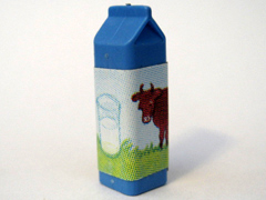 Scala Accessories Carton Milk, Label with Brown Cow in Pasture Pattern (Sticker) - Set 3115