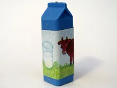 Scala Accessories Carton Milk, Label with Brown Cow in Pasture Pattern (Sticker) - Set 3115