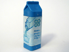 Scala Accessories Carton Milk, Label with Pouring Milk and Blue Flower Pattern (Sticker) - Set 3110