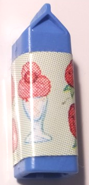 Scala Accessories Carton Milk, Label with Strawberries and Ice Cream Sundae Pattern (Sticker) - Set 3116