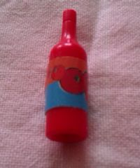 Scala Accessories Bottle Wine with Label with Tomatoes Pattern (Sticker) - Set 3149