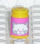 Scala Accessories Jar Jam / Jelly, Pink Label with White Cat Face Pattern (Sticker) - Set 5944