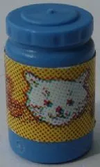 Scala Accessories Jar Jam / Jelly, Yellow Label with White Cat Face Pattern (Sticker) - Set 3110