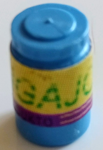 Scala Accessories Jar Jam / Jelly with 'MANGAJO SANO PRODUKTO' and Dark Purple Stripe Pattern (Sticker) - Set 3148