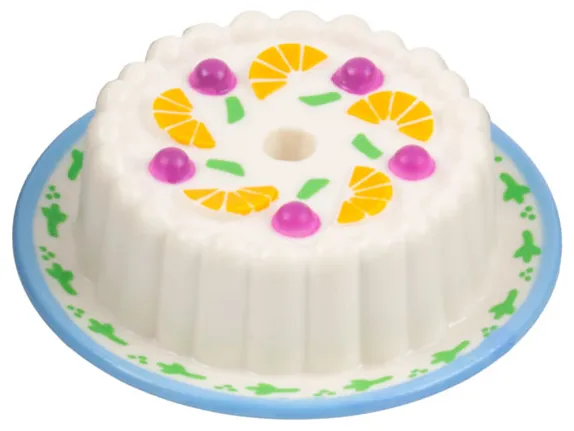 Cake with Dark Pink Cherries and Orange Wedges Pattern